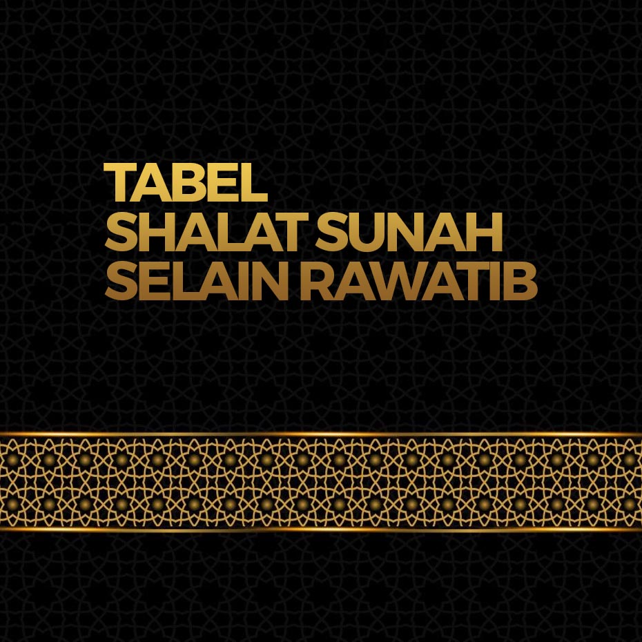 Tabel Shalat Sunah Selain Rawatib